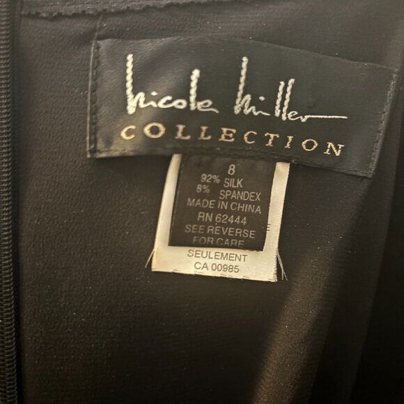 Vintage Strapless Black Silk Nicole Miller LBD - Picture 4 of 5